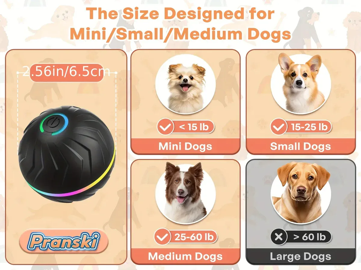 Smart Bouncing Ball for Interactive Pet Play and Motion-Activated Rolling Design – description image 3