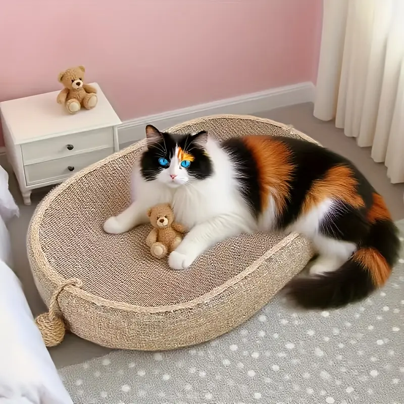 Jute Cat Scratching Board for Scratching & Resting with Raised Edge Design – description image 2