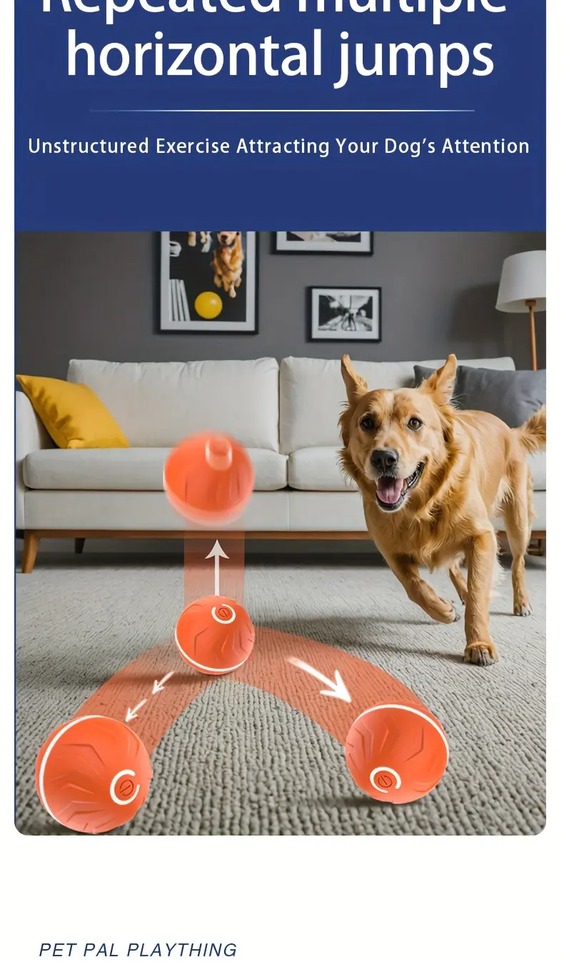 Interactive Rolling Dog Ball Toy for Random Movement & Light Effects – description image 3