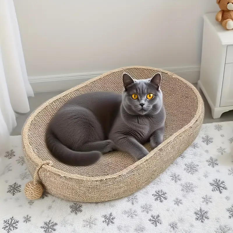 Jute Cat Scratching Board for Scratching & Resting with Raised Edge Design – description image 3