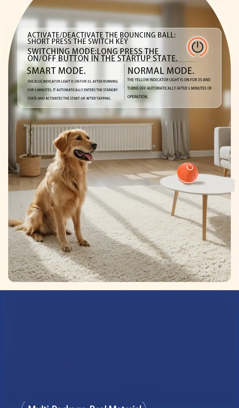 Interactive Rolling Dog Ball Toy for Random Movement & Light Effects – description image 5