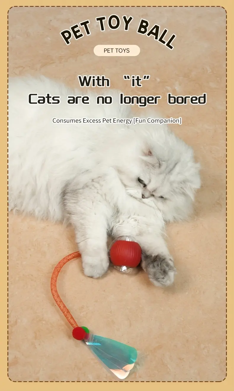 Automatic Moving Cat Ball Toy for Interactive Play, Motion Activation & Obstacle Avoidance – description image 2