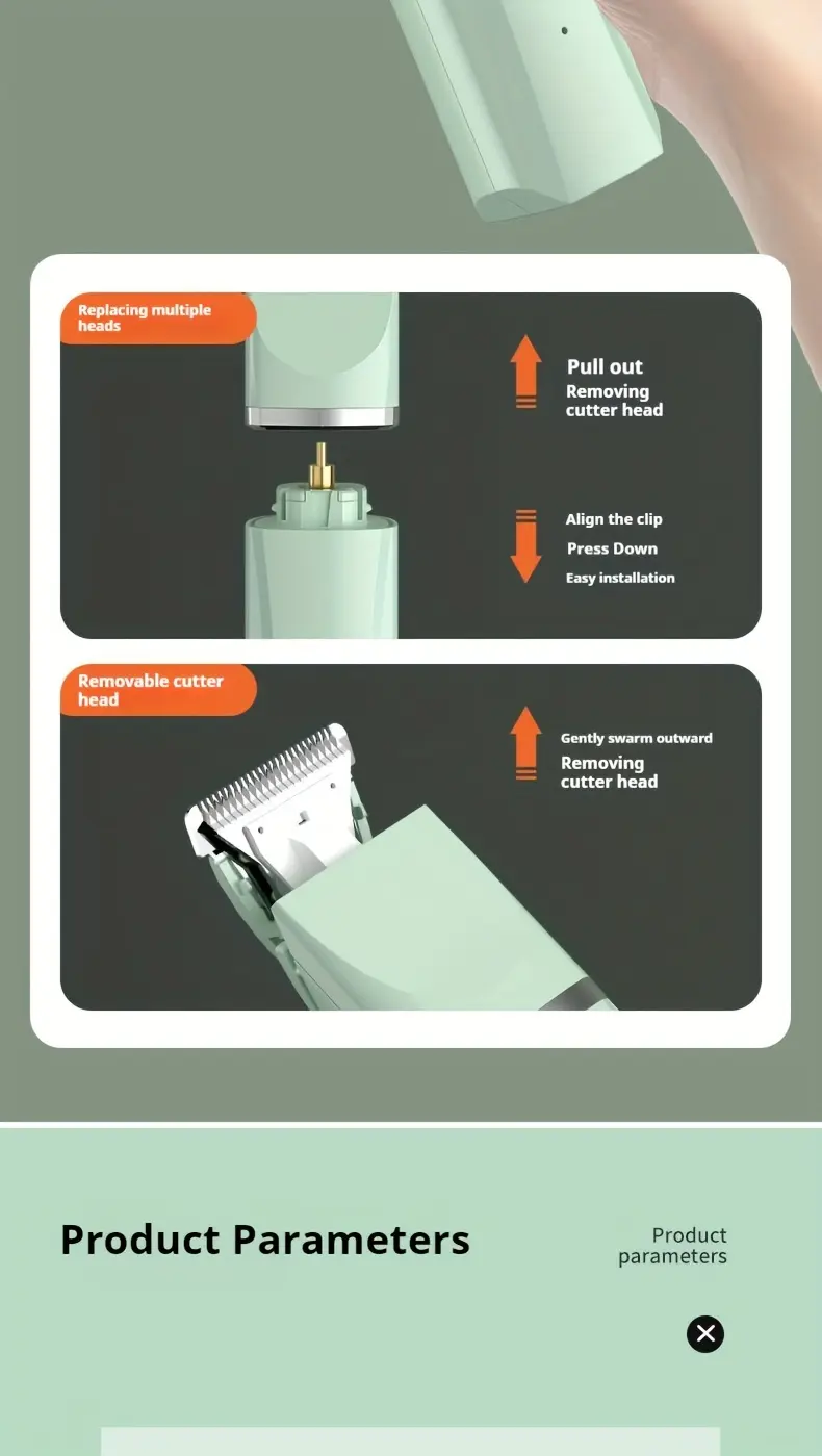 Pet Hair Clipper for Trimming with Adjustable Blade, Comb Attachments and Quiet Operation – description image 5