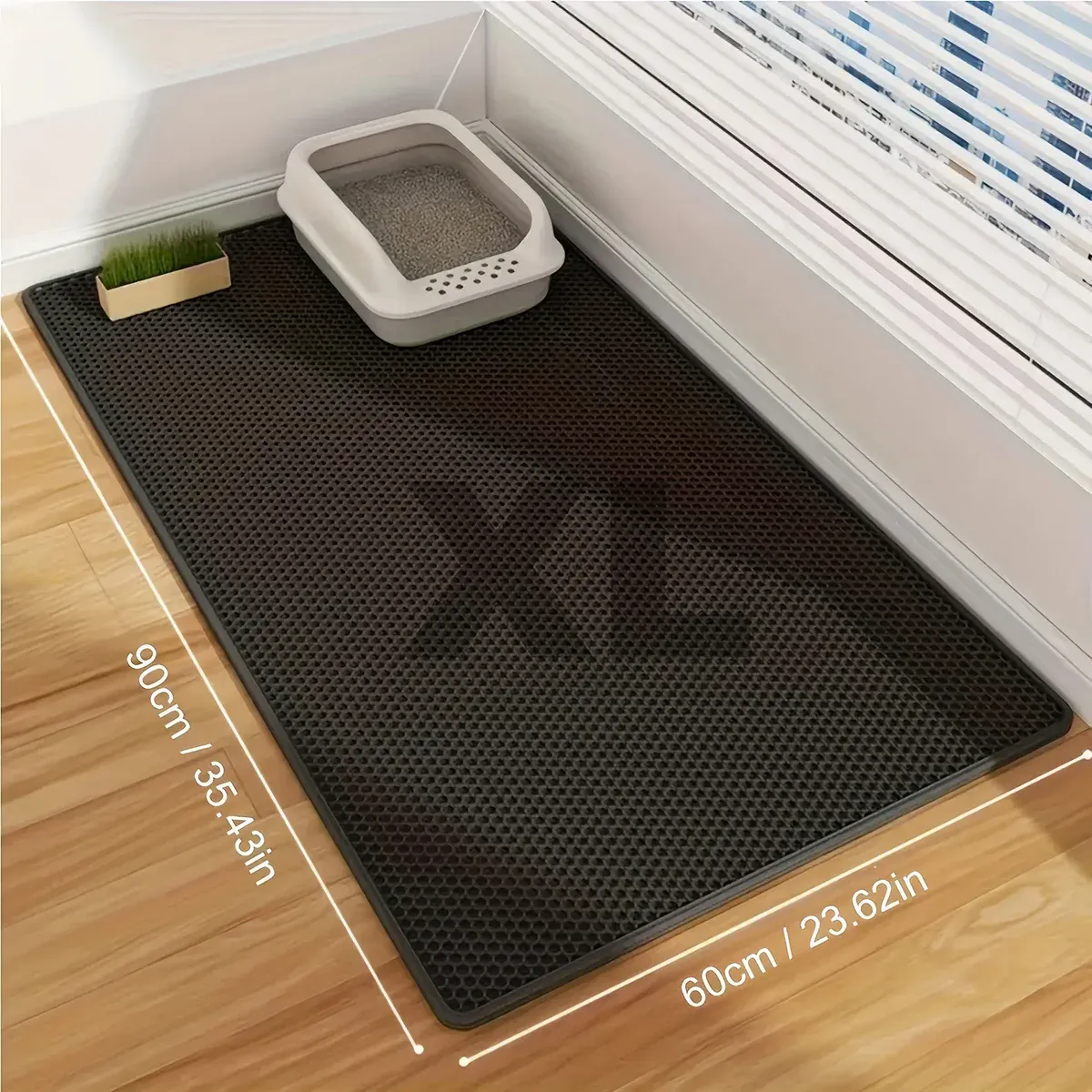 Extra Large Double-Layer Cat Litter Mat for Litter Tracking Control, EVA Material & Non-Slip Surface – description image 7