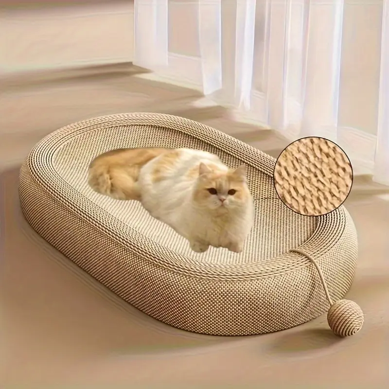 Cat Scratching Board with Enclosed Litter Box for Scratching & Resting, Durable Construction – description image 4