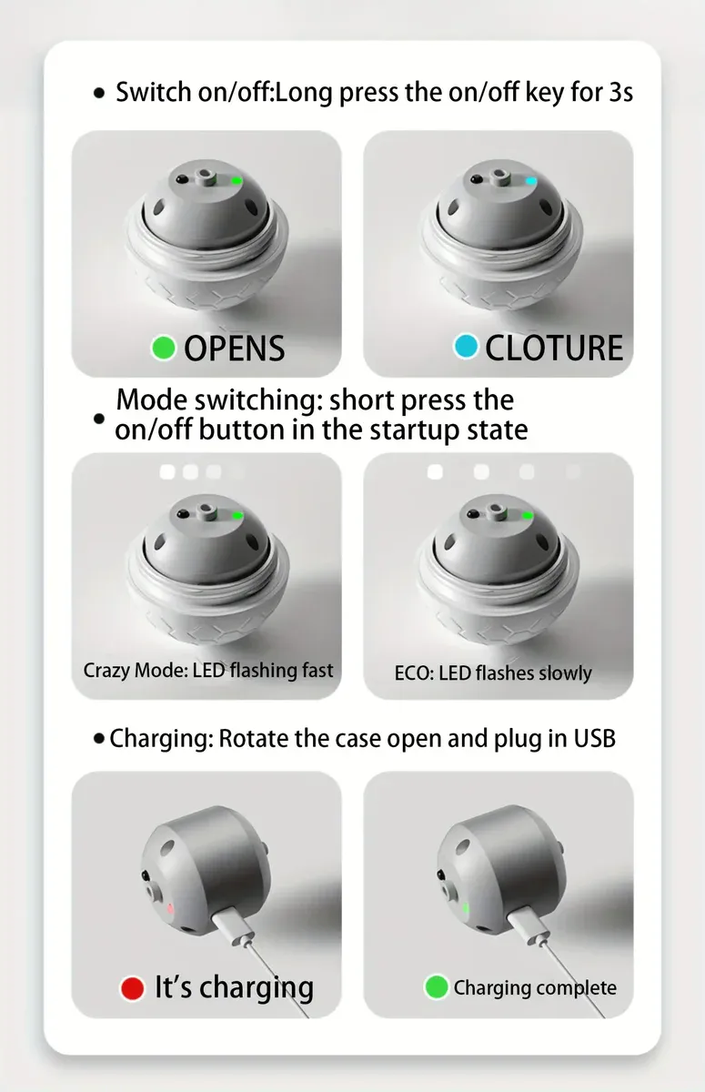Rechargeable Interactive Pet Toy Ball for Automatic Bouncing Play, Durable Outer Shell – description image 7