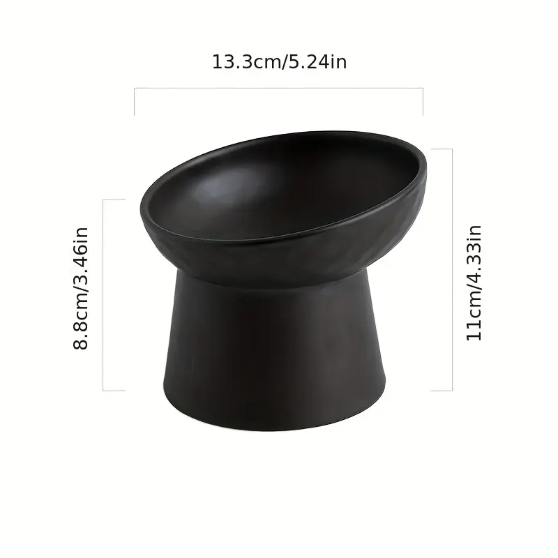 Elevated Inclined Ceramic Cat Bowl for Feeding and Drinking – description image 2