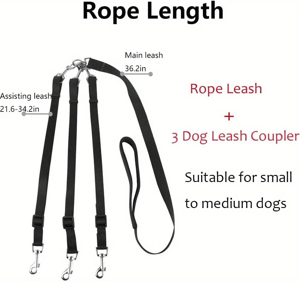 Adjustable No-Pull Dog Leash for Walking & Vehicle Restraint with Multi-Connection Design – description image 3
