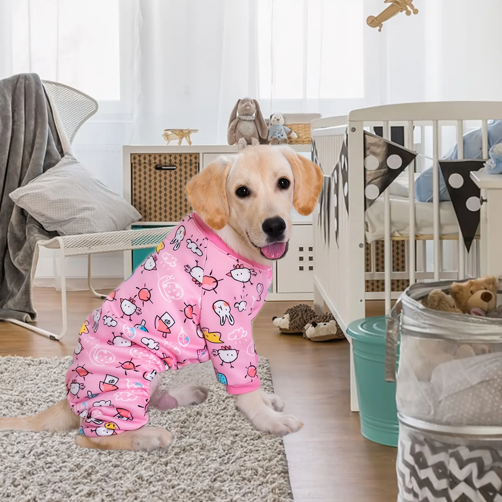 Thickened Fleece Pet Pajamas for Warm Indoor Wear with Placket Closure – description image 3