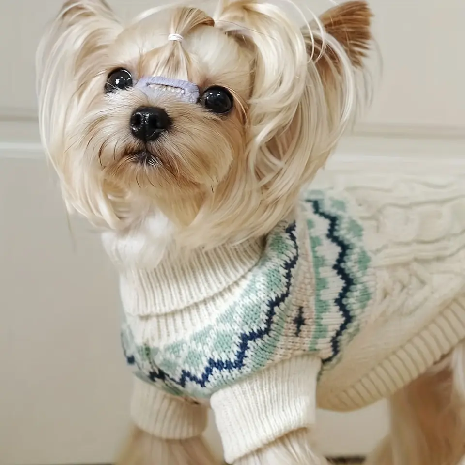 Pet Sweater for Dogs and Cats with High Neck, Pullover Style – description image 9