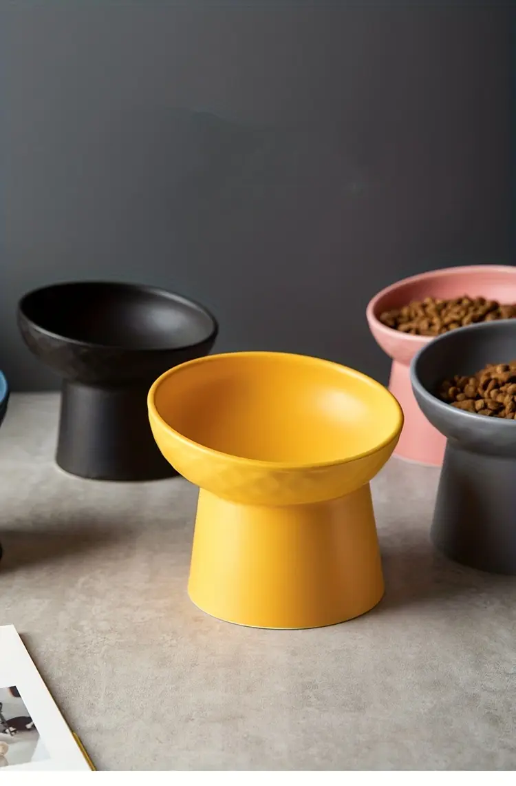 Elevated Inclined Ceramic Cat Bowl for Feeding and Drinking – description image 4
