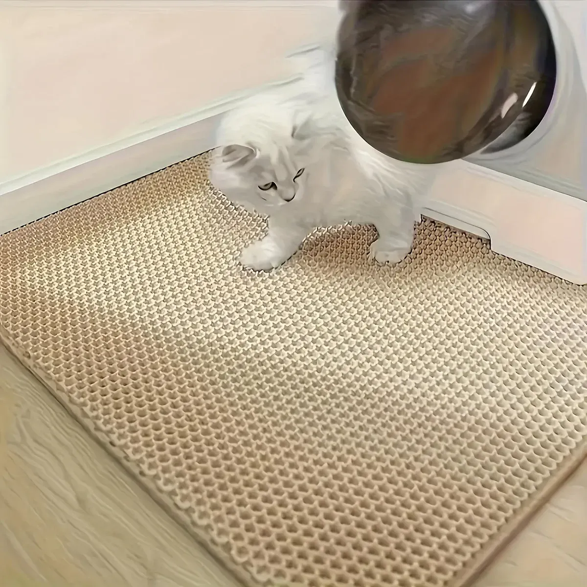 Extra Large Double-Layer Cat Litter Mat for Litter Tracking Control, EVA Material & Non-Slip Surface – description image 3